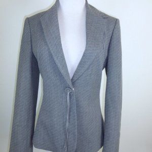 Tom Nguyen BLazer stretch gray pink silk lined classic pinstripe 6